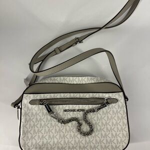 Michael Kors Jet Set Cream and Tan Crossbody Bag